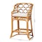 Bali & Pari Veneto Modern Bohemian Light Honey and Dark Brown Rattan Bar Stool 243-13576-ZORO - alternate 9